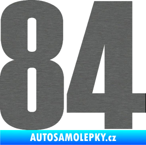 Samolepka Startovní číslo 84 typ 2    škrábaný titan