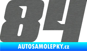 Samolepka Startovní číslo 84 typ 6 škrábaný titan