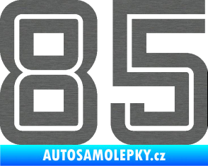 Samolepka Startovní číslo 85 typ 7 škrábaný titan