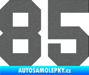 Samolepka Startovní číslo 85 škrábaný titan