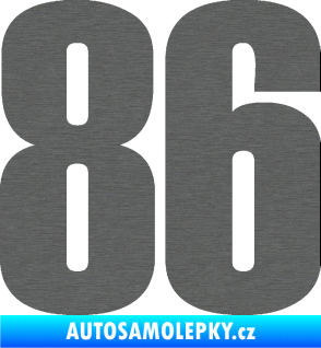 Samolepka Startovní číslo 86 typ 2      škrábaný titan