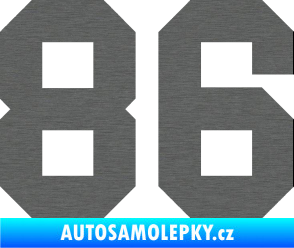 Samolepka Startovní číslo 86 škrábaný titan