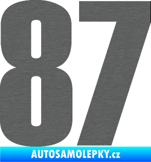 Samolepka Startovní číslo 87 typ 2       škrábaný titan
