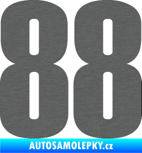 Samolepka Startovní číslo 88 typ 2        škrábaný titan