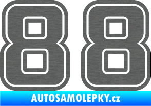 Samolepka Startovní číslo 88 typ 5 škrábaný titan