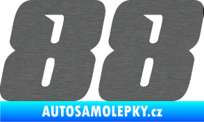 Samolepka Startovní číslo 88 typ 6 škrábaný titan