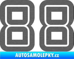 Samolepka Startovní číslo 88 typ 7 škrábaný titan