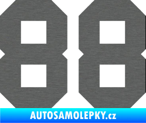 Samolepka Startovní číslo 88 škrábaný titan