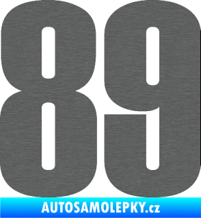 Samolepka Startovní číslo 89 typ 2         škrábaný titan