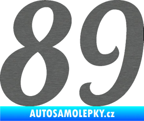 Samolepka Startovní číslo 89 typ 3  škrábaný titan