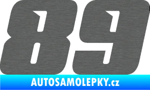 Samolepka Startovní číslo 89 typ 6 škrábaný titan