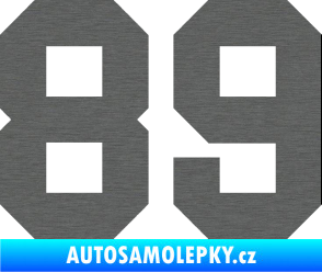 Samolepka Startovní číslo 89 škrábaný titan