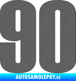 Samolepka Startovní číslo 90 typ 2          škrábaný titan