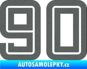 Samolepka Startovní číslo 90 typ 7 škrábaný titan