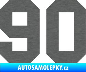 Samolepka Startovní číslo 90 škrábaný titan