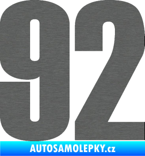 Samolepka Startovní číslo 92 typ 2  škrábaný titan