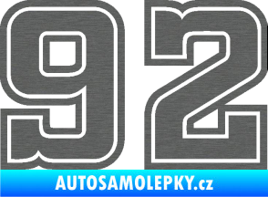 Samolepka Startovní číslo 92 typ 5 škrábaný titan