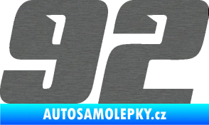 Samolepka Startovní číslo 92 typ 6 škrábaný titan