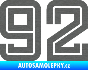 Samolepka Startovní číslo 92 typ 7 škrábaný titan