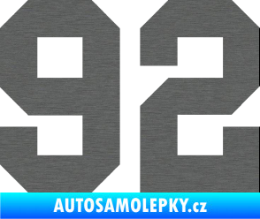 Samolepka Startovní číslo 92 škrábaný titan