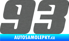 Samolepka Startovní číslo 93 typ 6 škrábaný titan