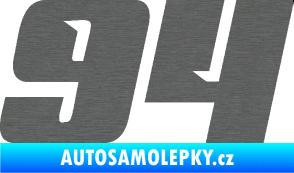 Samolepka Startovní číslo 94 typ 6 škrábaný titan