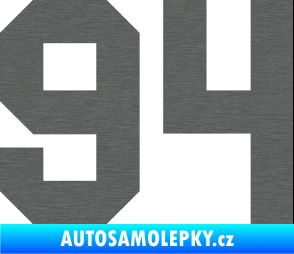 Samolepka Startovní číslo 94 škrábaný titan