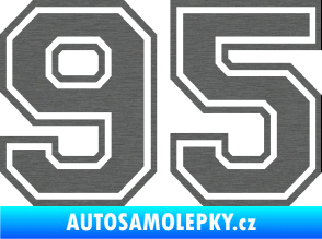 Samolepka Startovní číslo 95 typ 4 škrábaný titan