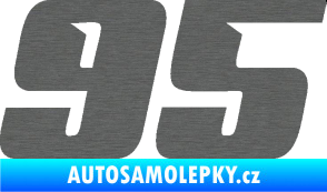 Samolepka Startovní číslo 95 typ 6 škrábaný titan