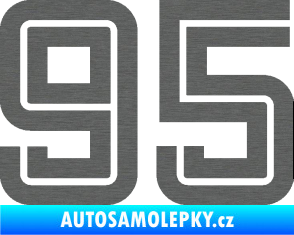 Samolepka Startovní číslo 95 typ 7 škrábaný titan
