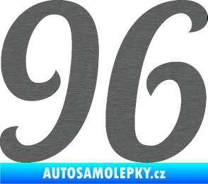 Samolepka Startovní číslo 96 typ 3    škrábaný titan