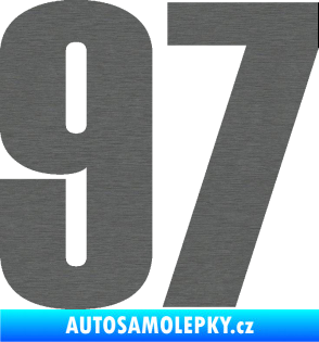 Samolepka Startovní číslo 97 typ 2 škrábaný titan