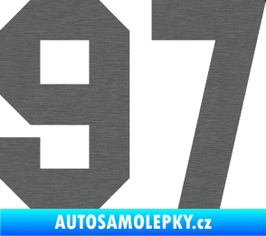 Samolepka Startovní číslo 97 škrábaný titan