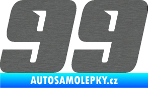 Samolepka Startovní číslo 99 typ 6 škrábaný titan