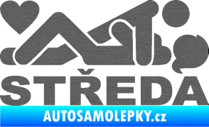 Samolepka Středa nápis škrábaný titan