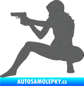 Samolepka Střelkyně 003 levá škrábaný titan