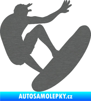 Samolepka Surfař 003 pravá škrábaný titan