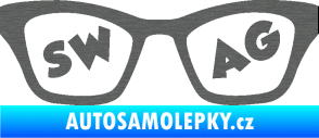 Samolepka Swag nápis v brýlích škrábaný titan