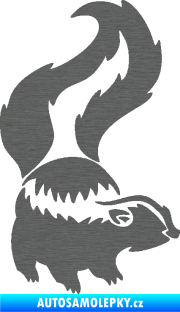 Samolepka Tchoř 002 pravá zvednutý ocas škrábaný titan