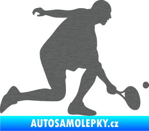 Samolepka Tenista 003 pravá škrábaný titan
