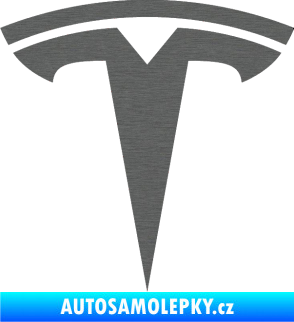 Samolepka Tesla - znak škrábaný titan