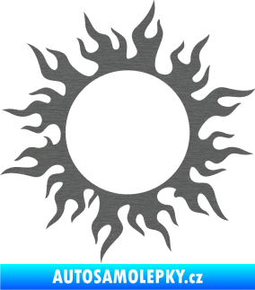 Samolepka Tetování 116 slunce s plameny škrábaný titan
