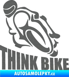 Samolepka Think bike 001 motorkář škrábaný titan