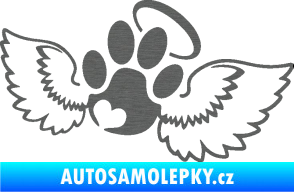 Samolepka Tlapka 010 andělíček pravá škrábaný titan