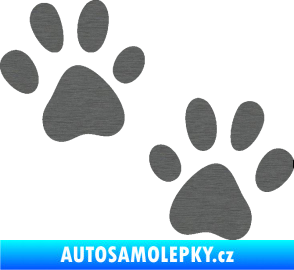 Samolepka Tlapky 011 škrábaný titan