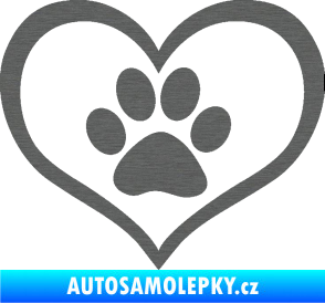 Samolepka Tlapky love 002 škrábaný titan