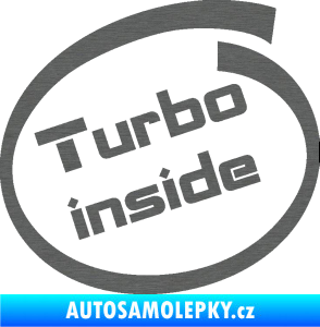 Samolepka Turbo inside škrábaný titan