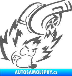 Samolepka Turbo ježek pravá škrábaný titan