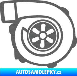 Samolepka Turbo silueta 001  pravá škrábaný titan