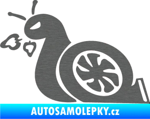 Samolepka Turbo šnek 001 levá škrábaný titan